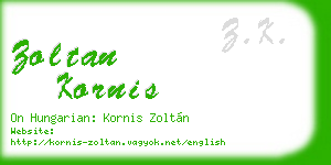 zoltan kornis business card